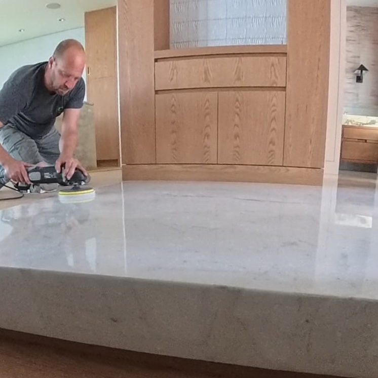 Palladian Terrazzo Van Island marble project detail image.